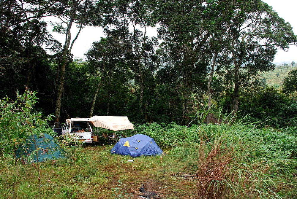 Our modest base camp on the Muqueche River